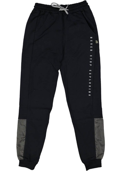 Erkek 5/8 Yaş Paça Arkası Mikro Garnili Baskılı 2 Ip Eşofman Alt