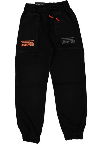 Erkek 3/7 Yaş Lastikli Kot Pantolon