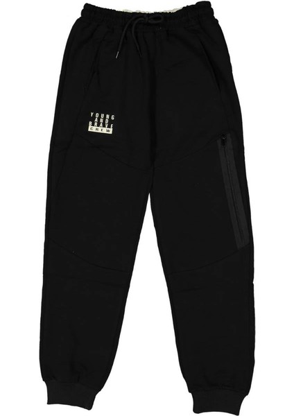 Erkek 13/16 Yaş Önü Parçalı Süs Fermuarlı 2 Ip Eşofman Alt