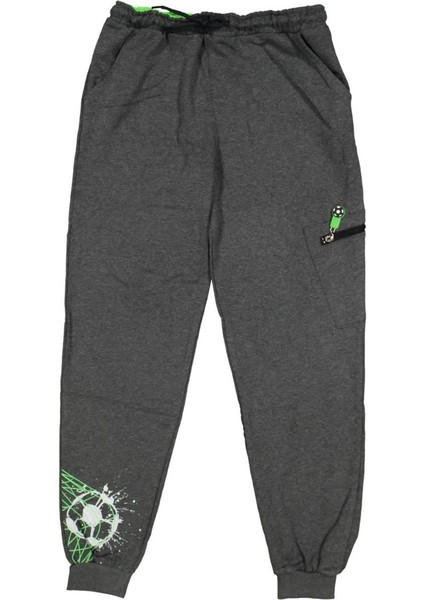 Erkek 13/16 Yaş Paçası Top Baskılı Fermuarlı Eşofman Altı