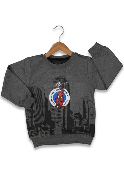 Erkek 9/12 Yaş Örümcek Adam Baskılı Sweat