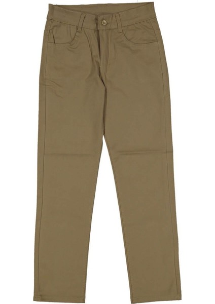 Erkek 11/15 Yaş Keten Beli Ayarlı Lastik Kemerli Ortaokul Pantolonu