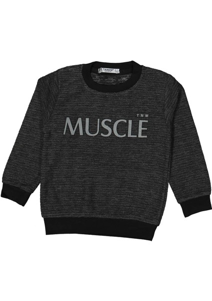Erkek 5/8 Yaş Muscle Nakışlı Jakarlı Sweat
