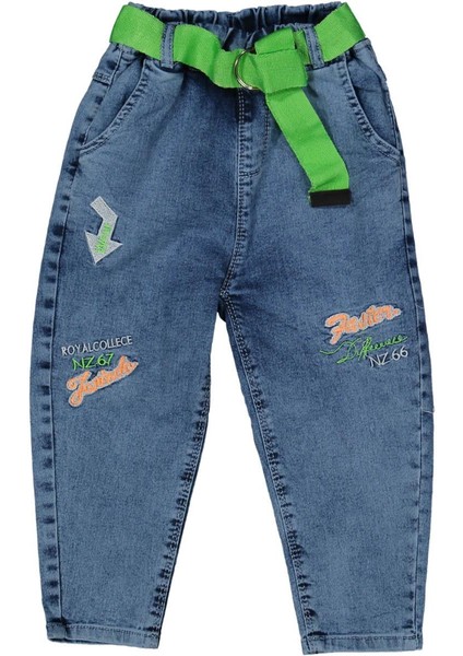 Erkek 8/12 Yaş Royal Collece Nakışlı Kot Pantalon