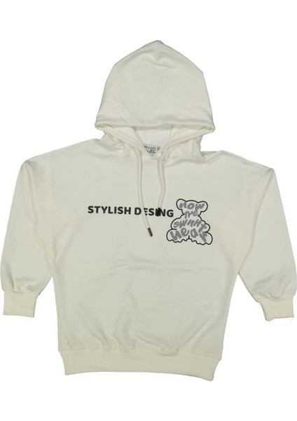 Erkek 8/14 Yaş Stylısh Desıng Baskılı Kapşonlu Sweat