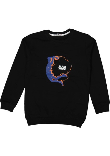 Erkek 9/12 Yaş Basketçi Baskılı Sıfır Yaka Sweat