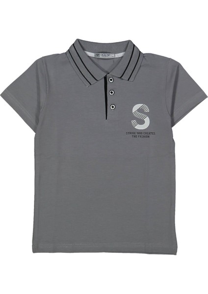 Erkek 5/8 Yaş S Baskı Likralı Polo Yaka Tişört