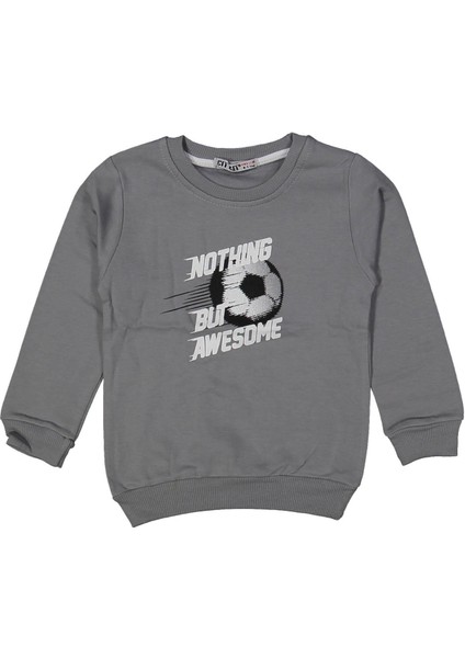 Erkek 9/12 Yaş Top Baskılı Şardonlu Sweat