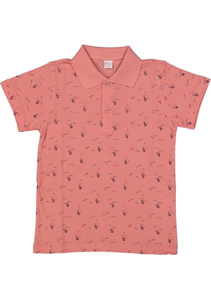 Erkek 2/5 Yaş Polo Yaka Yelken Baskılı Sweat