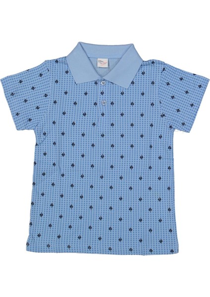 Erkek 2/5 Yaş Polo Yaka Piti Kareli Sweat