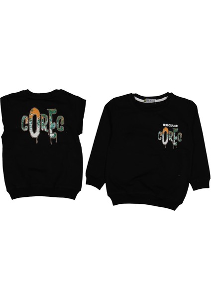 Erkek 5/8 Yaş Ön ve Arka Corec Baskılı Sweat