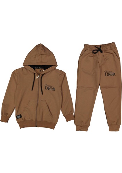 Erkek 6/9 Yaş Kapşonlu Fermuarlı Eşofman Takım