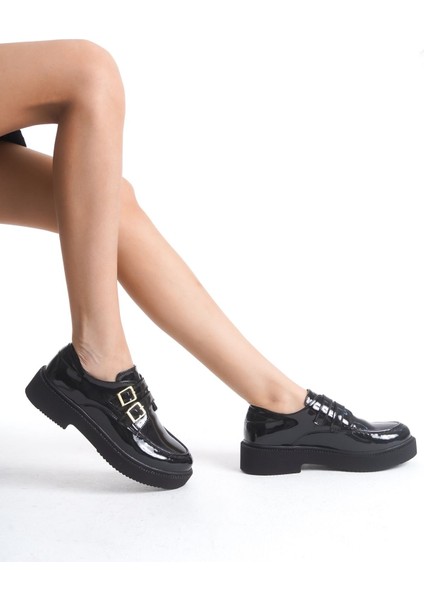 Çift Toka Detaylı Rugan Kadın Loafer fiyatları