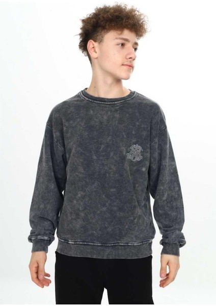 Erkek 8/14 Yaş Ma Nakışlı Sweat