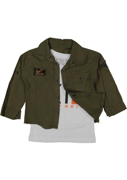 Erkek 3/7 Yaş Armalı Keten Gömlek