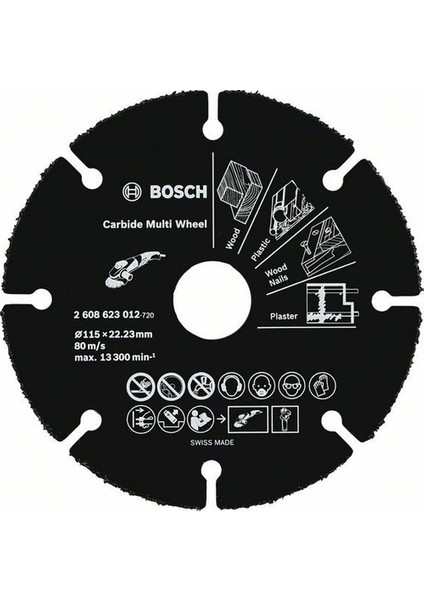 Carbide Multi Wheel 115mm Çok Amaçlı Kesme Diski 2608623012