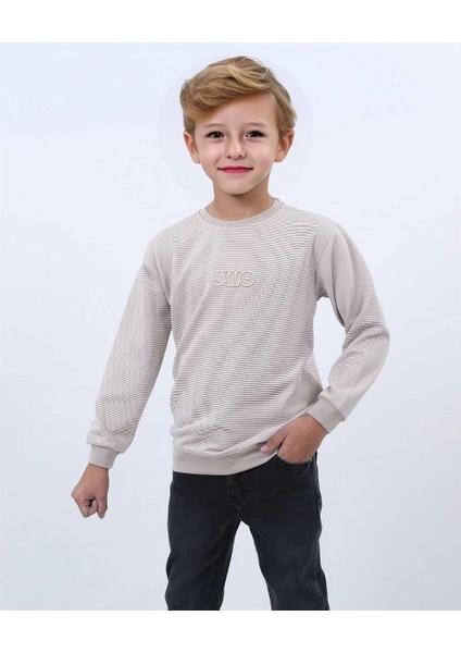 Erkek 5/8 Yaş S.yk Jakarlı Swo Nakışlı Sweat