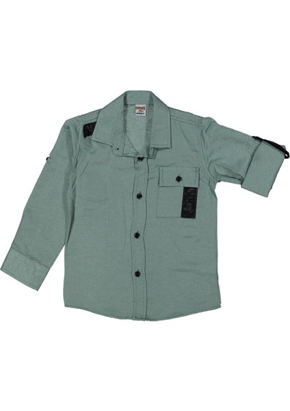 Erkek 13/16 Yaş Cep Detaylı Tek Cepli Uzun Kol Gömlek
