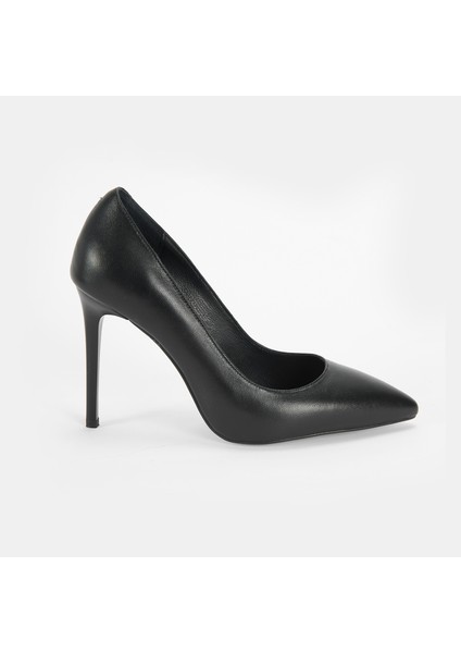 Louran Siyah Kadın Deri Stiletto