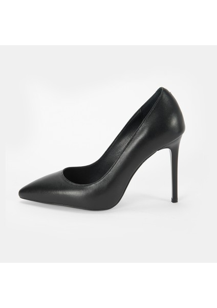 Louran Siyah Kadın Deri Stiletto
