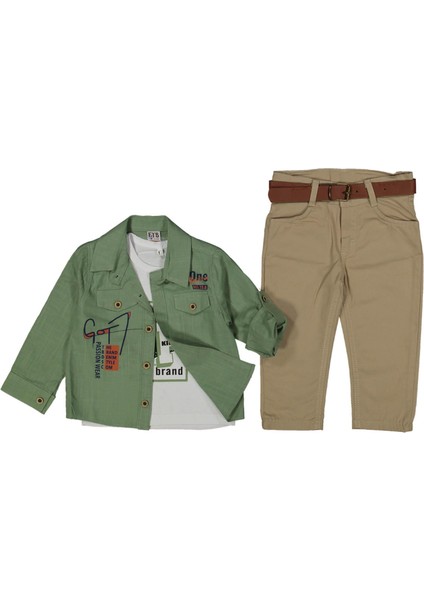 Erkek 1/4 Yaş Passion Baskılı Gömlek Takım