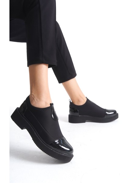 Parlak Detaylı Günlük Yüksek Topuklu Kadın Loafer