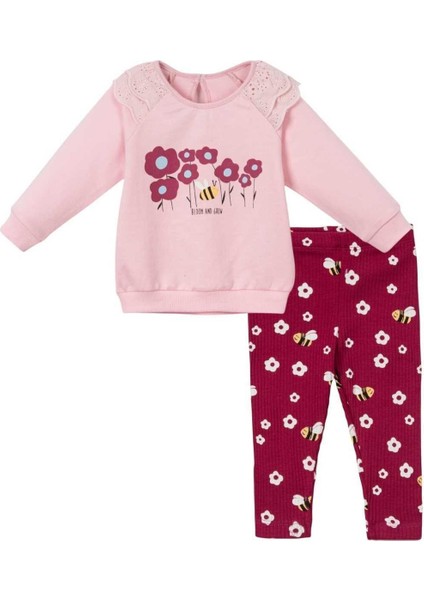 Kız 9/24 Ay Çiçekli Arılı Bloom And Grow Taytlı Ta