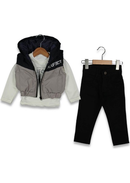 Erkek 2/5 Yaş Cep Perfect Yelekli 3lü Takım