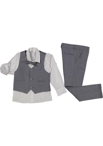 Erkek 6/9 Yaş Buhara 3 Düğme Zincirli Yelekli Takım