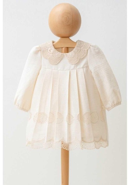 Kız 6/24 Ay Brodeli Krinkıl Kız Elbise