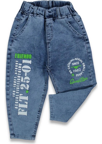 Erkek 8/12 Yaş Kemerli Sınce Hm2 Baskılı Kot Pantalon