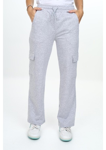 Kız 6/10 Yaş Kargo Cepli Geniş Paça Eşofman Altı