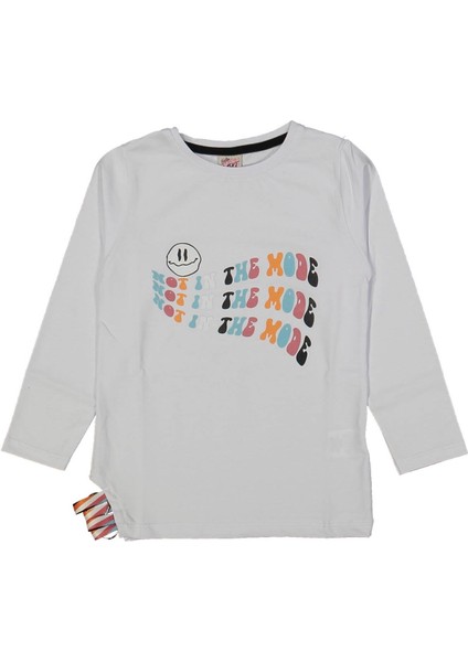 Kız 9/12 Yaş Emoji Baskılı Sıfır Yaka Sweat