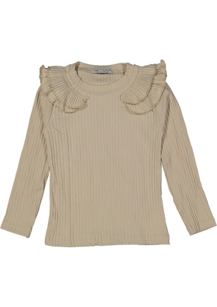 Kız 5/8 Yaş Omuz Büzgülü Fırfırlı Badi