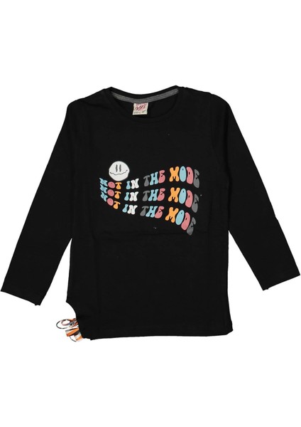 Kız 5/8 Yaş Emoji Baskılı Sıfır Yaka Sweat