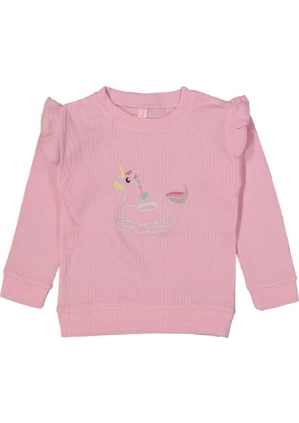 Kız 5/8 Yaş Fırfırlı Unıcorn Nakışlı Sweat