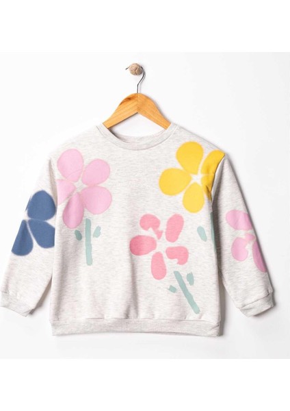 Kız 7/10 Yaş 3ip Çiçek Baskılı Sweat