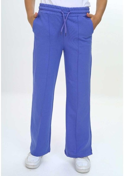 Kız 10/14 Yaş 2ip Yırtmaçlı Dikişli Bol Paça Eşofm