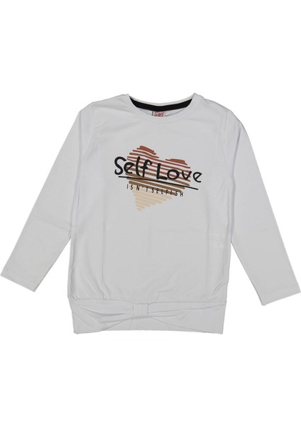 Kız 9/12 Yaş Self Love Baskılı Sıfır Yaka Sweat