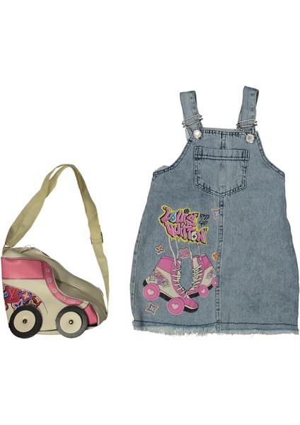 Kız 2/5 Yaş Patenli Çantalı Kot Jile