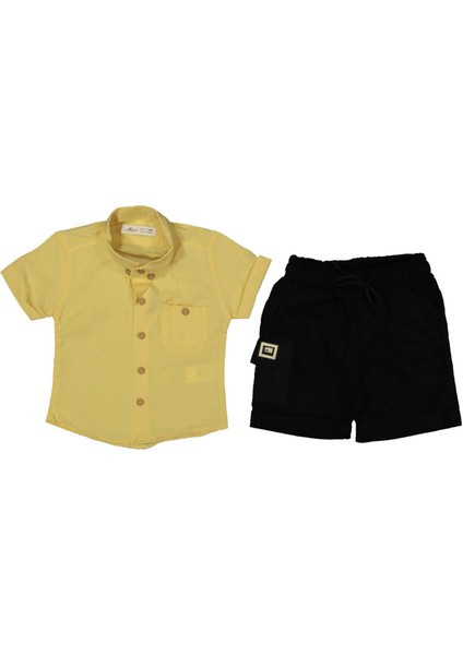 Erkek 2/5 Yaş Carbon Baskılı Gömlek Takım