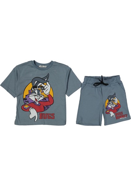 Erkek 5/8 Yaş Gözlüklü Tavşan Baskılı Takım