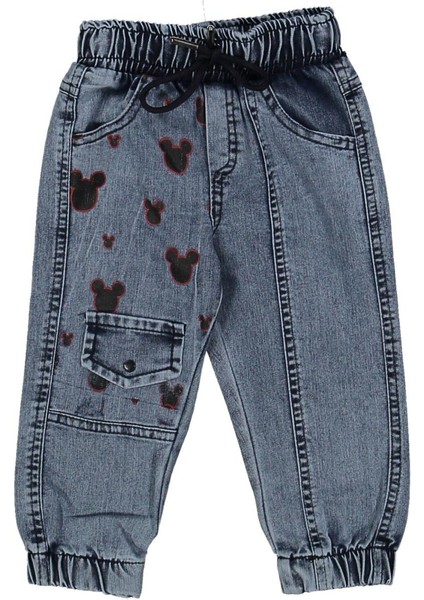Unısex 1/4 Yaş Miki Kafalı Kot Pantolon