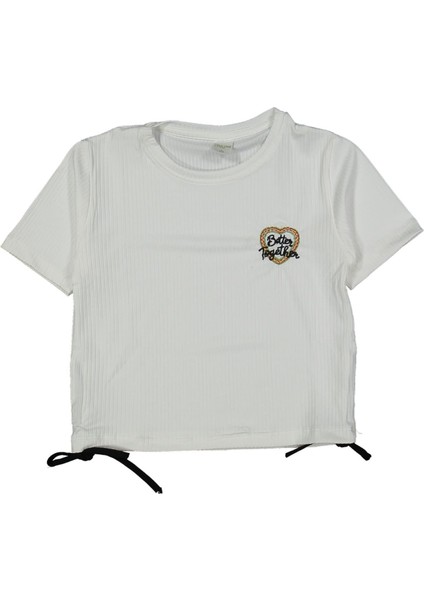 Kız 9/12 Yaş Better Together Nakışlı Kısa Kol Krop Badi