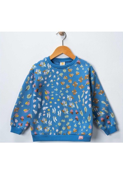 Kız 5/8 Yaş 3 Ip Karışık Desenli Sweat