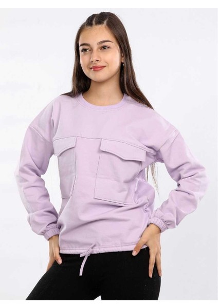 Kız 9/12 Yaş Bağcıklı Cepli 2 Ip Şardonlu Sweat