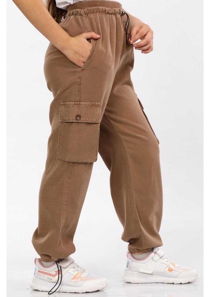 Kız 9/12 Yaş Ribanalı Armüllü Kargo Cepli Pantalon