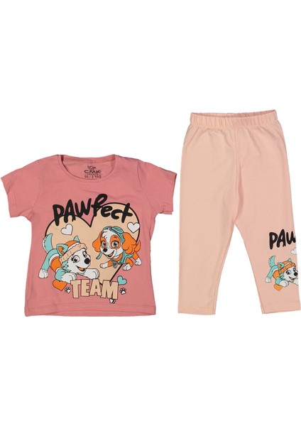 Kız 3/7 Yaş Team Köpek Baskılı 2li Takım
