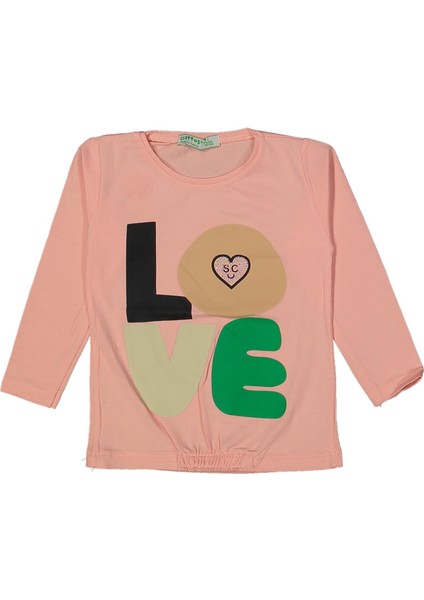 Kız 1/4 Yaş Love Baskılı Badi