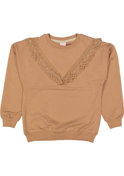 Kız 13/16 Yaş Ön Renkli Dantel Fırfırlı Sweat